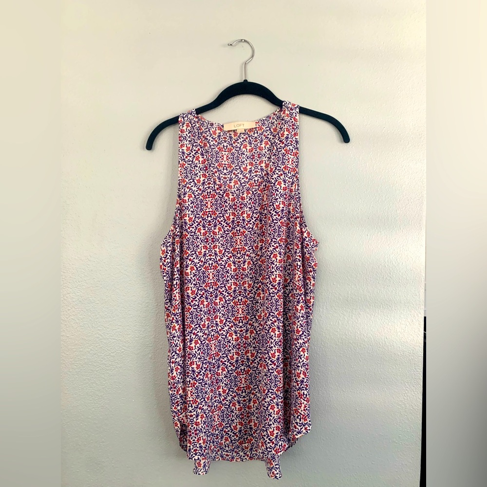 Loft sleeveless racerback patterned tank
